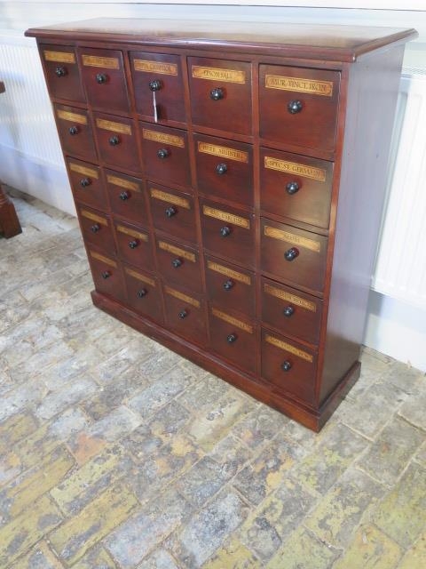 A mahogany 25 drawer chemists/shop cabinet made by a local craftsman to a high standard - Height