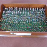 A tray of painted metal 1066 Cavalry and foot soldiers - approx 540