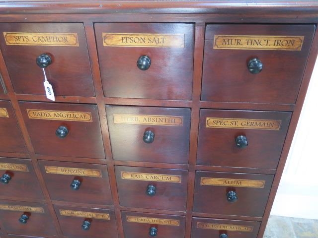 A mahogany 25 drawer chemists/shop cabinet made by a local craftsman to a high standard - Height - Image 4 of 7