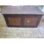 A Victorian painted pine storage chest in original painted finish - Height 58cm x 111cm x 56cm