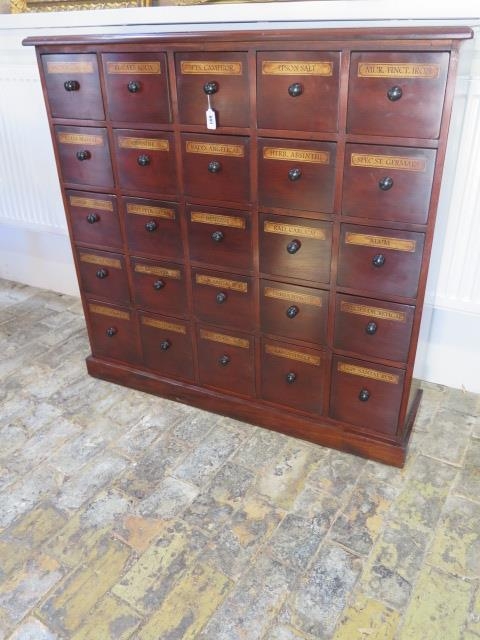 A mahogany 25 drawer chemists/shop cabinet made by a local craftsman to a high standard - Height - Image 2 of 7