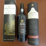 Two bottles of late bottled vintage port Royal Oporto 2013 and Grahams 2006 both with sleeves