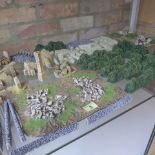 A collection of Resin type Wargaming ruins, walls and hedges