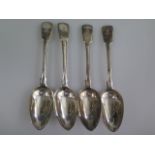 Four Georgian silver serving spoons - Length 22cm - London 1813/14 - all engraved - approx total