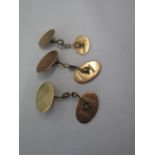 A pair of 9ct yellow gold cufflinks and a single cufflink - approx weight 10 grams - some