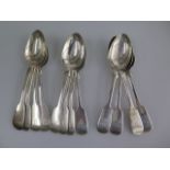 12 silver spoons - Length 18cm - Exeter 1846/47 WRS - all engraved - total weight approx 19.1 troy