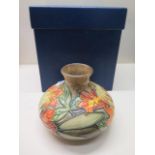 A circa 1977 Moorcroft Flame of the Forest squat vase - Height 10cm - in good condition, some