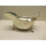 A silver sauce boat - approx weight 5.7 troy oz - generally good, no engraving