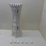 Lord of the Rings porcelain type Tower of Orthanc in two sections - 42mm with finials