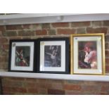 Three Sportizus Ltd certified signed photographs/prints of Jimi Hendrix, Sid Vicious and Bob Dylan -