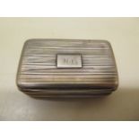 A Georgian silver snuff box Birmingham 1826/27 NM Nathaniel Mills - Width 5.5cm - approx weight 1