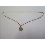 A 9ct yellow gold pendant on a 45cm 9ct chain - total weight approx 4.7 grams