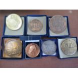 A collection of 7 Monnaie de Paris boxed medallions