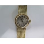 A ladies Omega 9ct yellow gold manual wind bracelet wristwatch - approx weight 23 grams -