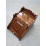 An inlaid mahogany coal log box - Length 47cm x Width 35cm
