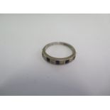 An 18ct white gold diamond and sapphire ring size Q - approx weight 3.8 grams - some light wear