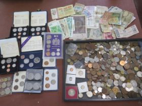 A collection of Georgian and later World coins including approx 6 troy oz of silver and half