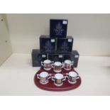 A collection of Limited Edition Royal Crown Derby miniature loving cups on stand all no 102, good