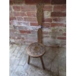 A handmade spinning chair stamped Ben Setter Totnes