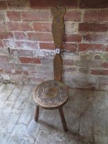 A handmade spinning chair stamped Ben Setter Totnes