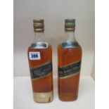 Two bottles of Johnnie Walker Black Label Extras Special Old Scotch Whisky - levels to base of neck