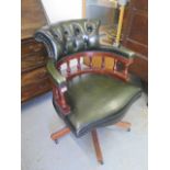 A leather desk chair