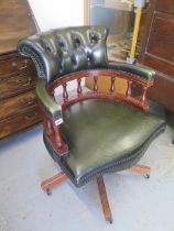 A leather desk chair