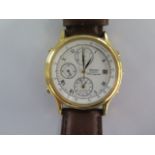 A Seiko Quartz Chronograph gents wristwatch with white dial - 36mm case - 7T32-6A50 case no 020506 -