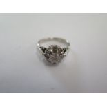 An 18ct white gold diamond ring size H - approx weight 3.5 grams - in good condition