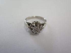 An 18ct white gold diamond ring size H - approx weight 3.5 grams - in good condition