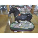 A Royal Doulton horse Champion Shire Horse Peakstones Lady Margaret DA237 on a stand - Height 32cm -