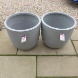 A pair of Apta frost free stone effect fibre pots - 44cm x 46cm diameter RRP: £138.98