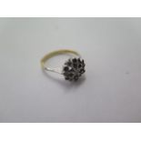 An 18ct white and yellow gold diamond ring size P - approx weight 1.9 grams - generally good