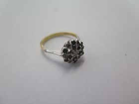 An 18ct white and yellow gold diamond ring size P - approx weight 1.9 grams - generally good