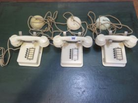 Three matching vintage cream bakelite internal telephones