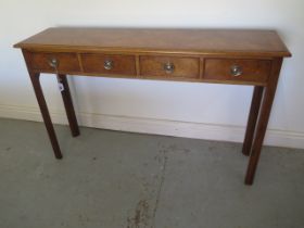 A new four drawer burr oak hall table - made by a local craftsman to a high standard - Height 77cm x