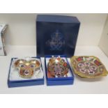 Three Royal Crown Derby Imari dishes - all good and boxed