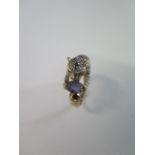 A 9ct yellow gold QVC Leopard ring size T - approx weight 4.2 grams - generally good