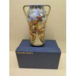 A Moorcroft Cetona pattern twin handle vase by Beverley Wilkes 44/200 2000 - Height 26cm - good