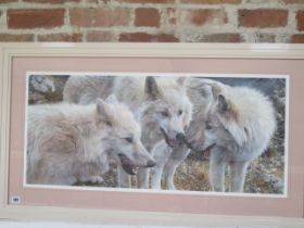 A signed print Artic Wolves 784/6061 by Carl Brenders - Width 110cm x Height 62cm