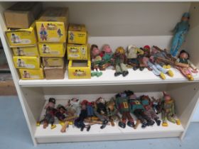 A collection of 20 Pelham Puppets with 12 boxes and a 2000 Thunderbids figure - all puppets are