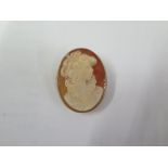 A hallmarked 9ct yellow gold cameo brooch - Height 3.6cm, approx weight 7 grams - good condition