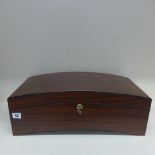 A modern mahogany effect dome top cigar humidor with lift out tray - in good condition - lockable