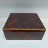 An Elie Bleu burr wood cigar humidor - Height 11cm x 25cm x 23cm - small scratches but generally