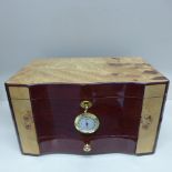 A Cuban Crafters rosewood effect lockable cigar humidor with tray and base drawer - generally good