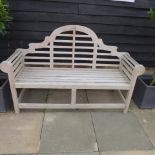 A teak Lutyens style bench