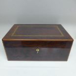 A Dunhill burr wood cigar humidor with key - Height 15cm x 35cm x 23cm - in generally good
