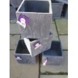 Four Apta slate grey cube planters - Height 21cm - RRP £67.96
