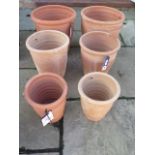 Three pairs of Apta terracotta planters - 33cm , 30cm 25cm tall - RRP £85.94