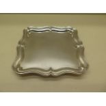 A rectangular silver salver London 1908 - approx weight 9 troy oz - Width 18cm - no engraving,